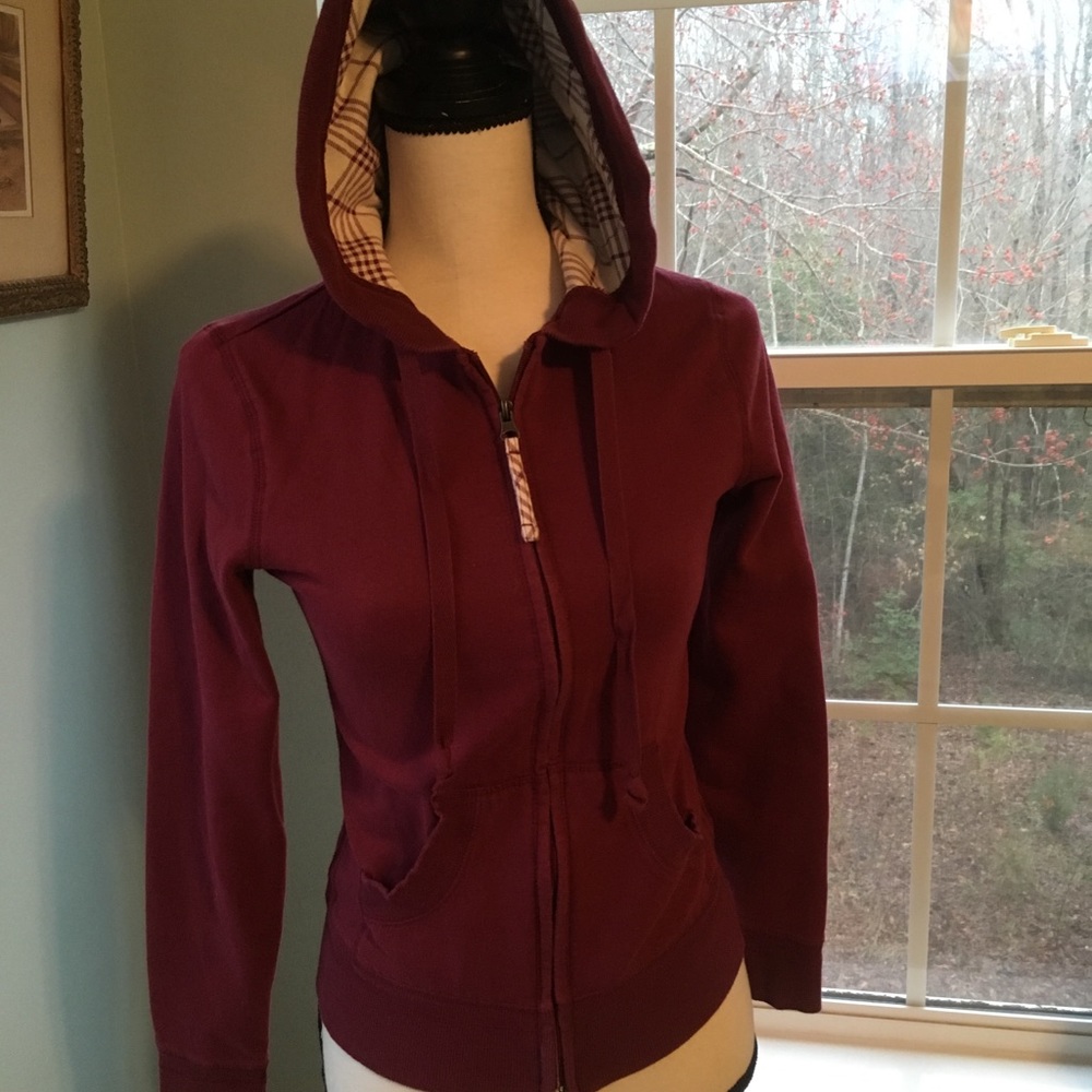 SO Burgundy Hooded Jacket.